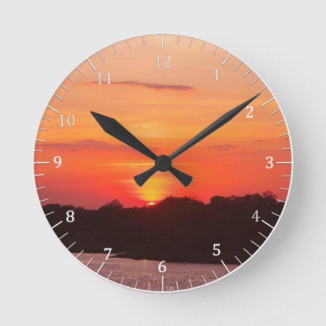 Relógio Redondo Savannah Sunset Clock (Frente)