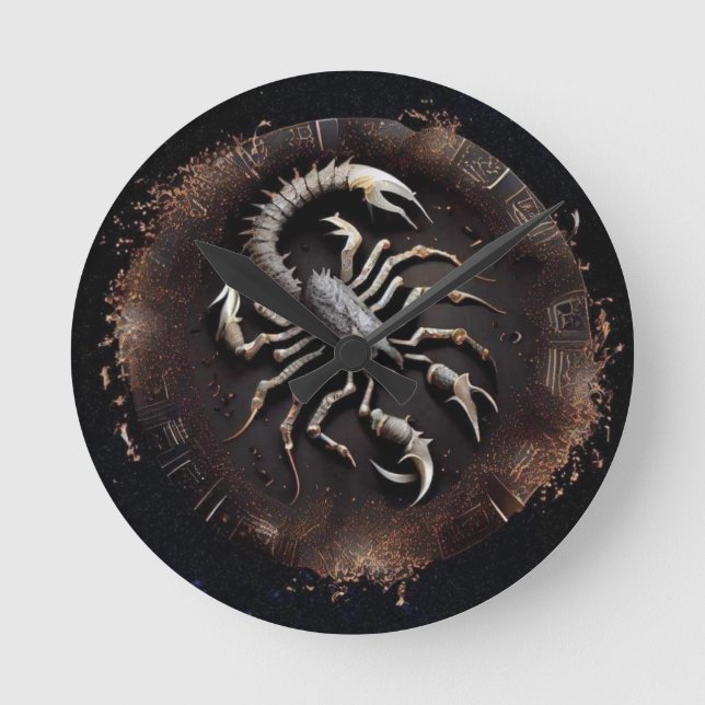 Relógio Redondo Scorpio Zodiac Wall Clock (Frente)