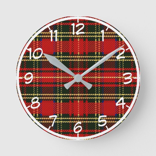 Relógio Redondo Scottish Flannel (Frente)