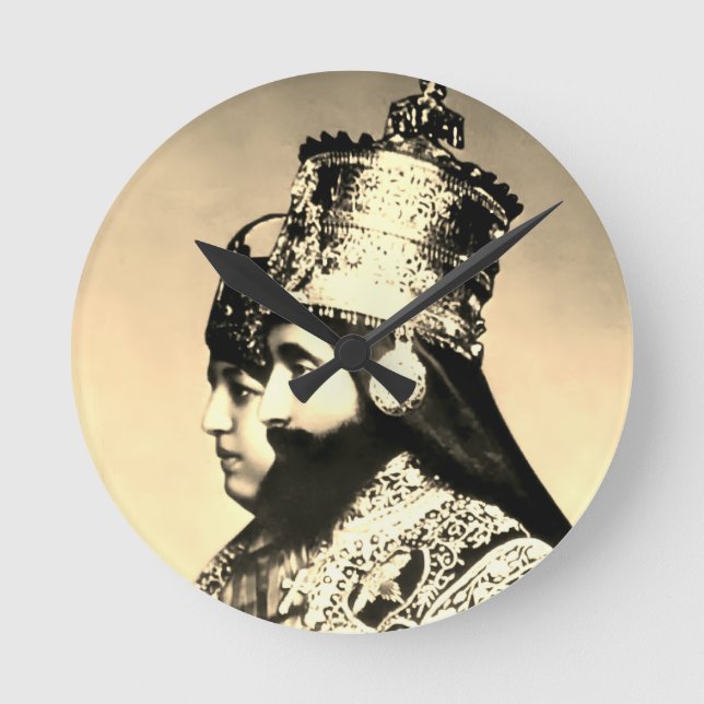 Relógio Redondo Selassie I Jah Rastafari Rasta Reggae Livity Roots (Frente)