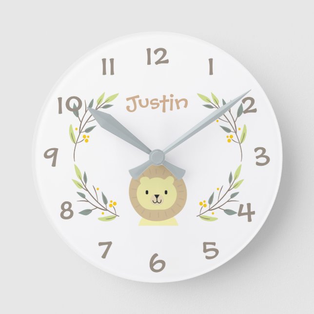 Relógio Redondo Selgle Safari Animais Crianças (Frente)