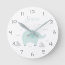 Selgle Safari Elephant Kids/Nursery Wall Clock