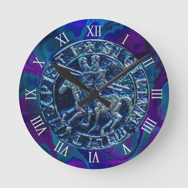 Relógio Redondo Selo Medieval dos Cavaleiros Templários (Frente)