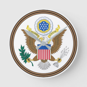 Relógio Redondo Selo Patriótico dos Estados Unidos