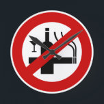 Relógio Redondo SEM Álcool ⚠ Sinal Tailandês ⚠<br><div class="desc">Sinal engraçado anti NO Smoking Álcool da Tailândia. Nossa loja tem uma seleção de excelentes de T-shirts,  bonés,  canecas e muito mais,  tudo com designs inspirados no dialeto islâmico e na língua tailandesa.</div>