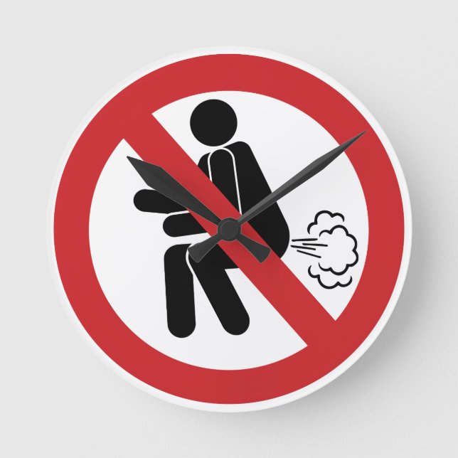 Relógio Redondo SEM Fartura ⚠ Sinal De Banheiro Tailandês Engraçad (Frente)