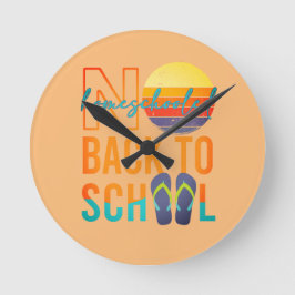 Relógio Redondo Sem retorno à escola - escolarizado em casa