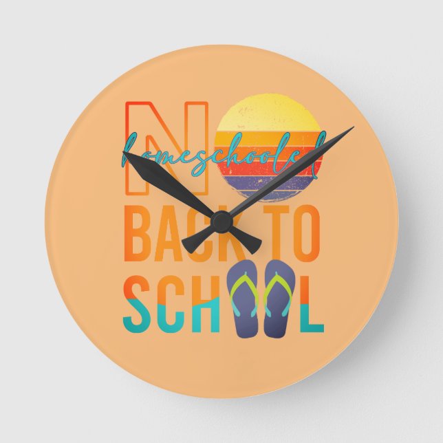 Relógio Redondo Sem retorno à escola - escolarizado em casa (Frente)