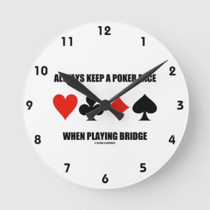 Relógio Redondo Sempre Mantenha Uma Face De Poker Ao Reproduzir A