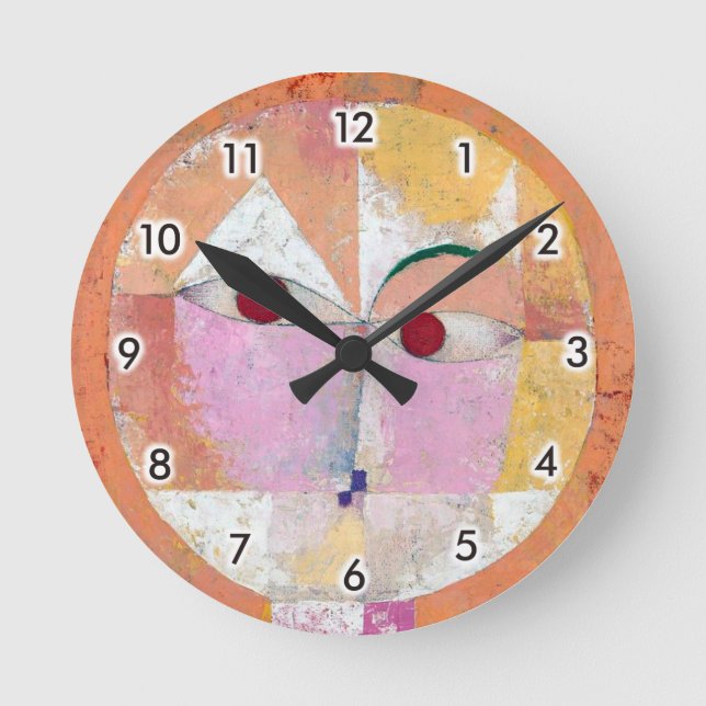 Relógio Redondo Senecio, Paul Klee Square Wall Clock (Frente)