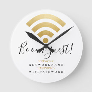 Relógio Redondo Senha Wifi e Rede Personalizada