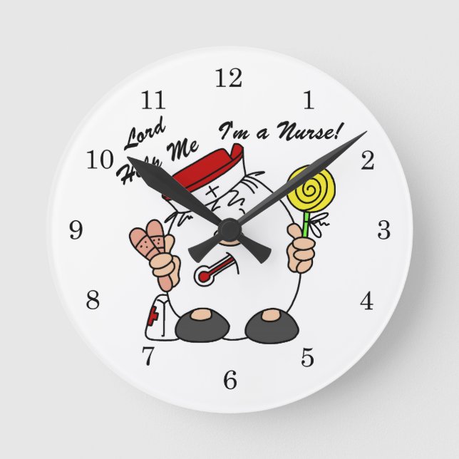 Relógio Redondo Senhor me ajude, sou enfermeira (Frente)