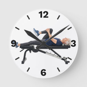 Relógio Redondo Senior Fitness Woman Stretching Exercise Workout