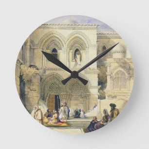 Relógio Redondo Sepulchre santamente, em Jerusalem (litho da cor)
