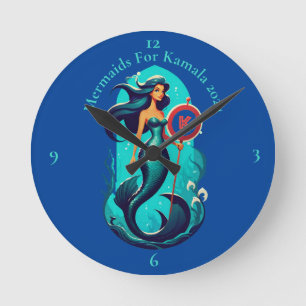 Relógio Redondo Sereias Para Kamala 2024 Thunder_Cove