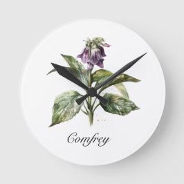Relógio Redondo Serene Watercolor Comfrey, personalizada