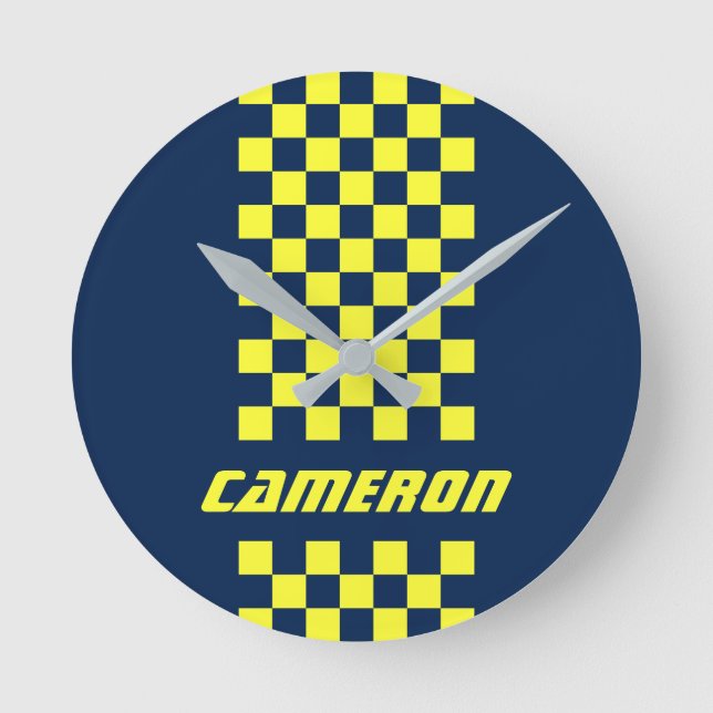 Relógio Redondo Seu nome Cores Completamente Personalizadas - Faix (Frente)