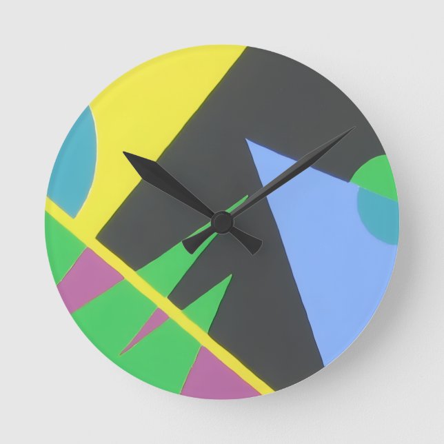 Relógio Redondo Shapes in the Dark Geometric Round Clock (Frente)