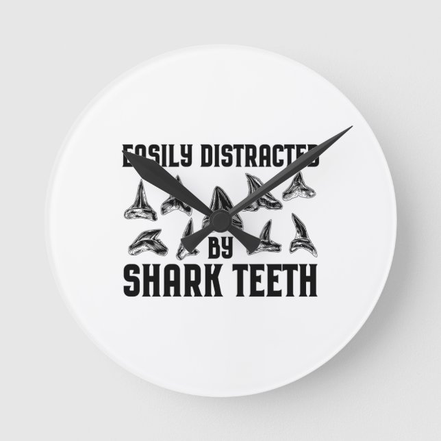 Relógio Redondo Shark TeethCollecting | Shark Tooth Gift Ideas (Frente)