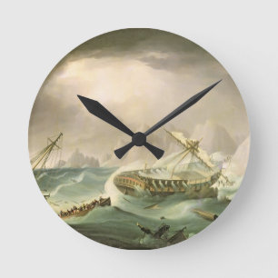 Relógio Redondo Shipwreck off a Rocky Coast (oil on canvas)