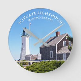 Relógio Redondo Shituate Lighthouse Massachusetts Wall Clock