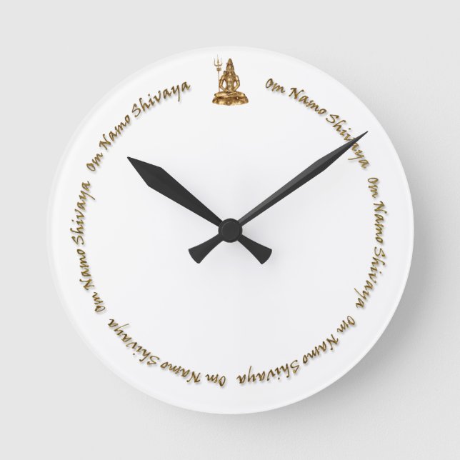 Relógio Redondo Shiva om nama shivaya ouro Wall Clock (Frente)