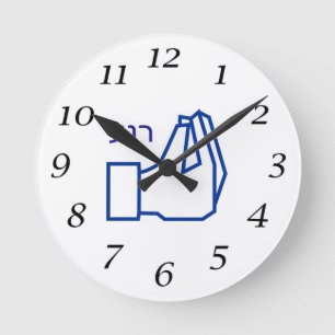 Relógio Redondo Silent Clock - Hebrew