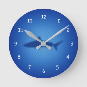 Relógio Redondo Silhueta do tubarão