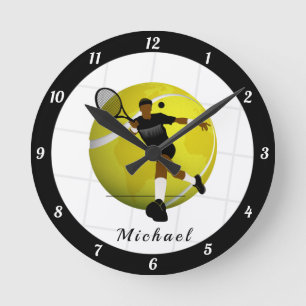 Relógio Redondo Silhuette Illustration Sport Name (Ilustração Si