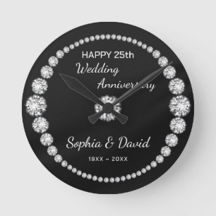 Relógio Redondo Silver Diamantes