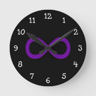 Relógio Redondo Símbolo de Infinito Roxo