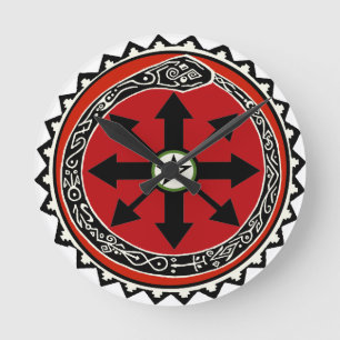 Relógio Redondo Símbolo de Magia para Caos