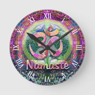 Relógio Redondo Símbolo de paz de Namaste