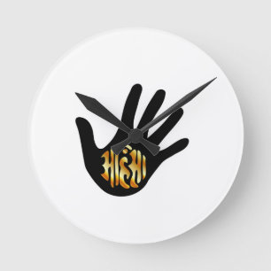 Relógio Redondo Símbolo religioso do jainism Ahimsa