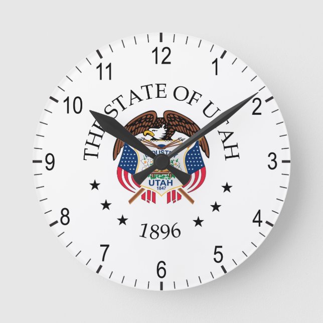 Relógio Redondo Sinal de Utah (Frente)