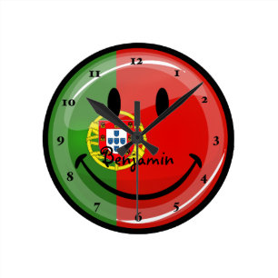 Relógio Redondo Sinalizador português sorridente