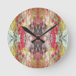 Relógio Redondo Sinfonia do caos - Paleta de Artista Abstrato Real