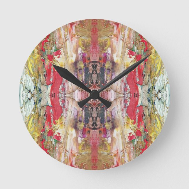 Relógio Redondo Sinfonia do caos - Paleta de Artista Abstrato Real (Frente)