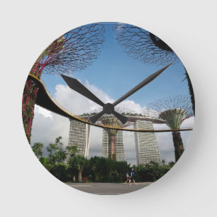 Relógio Redondo Singapore - jardim pelas areias da baía e da baí