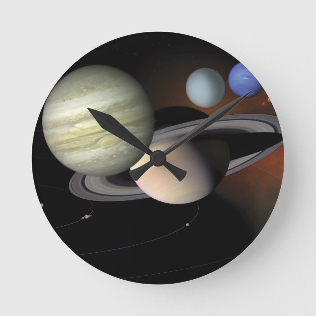 Relógio Redondo Sistema Solar (Frente)