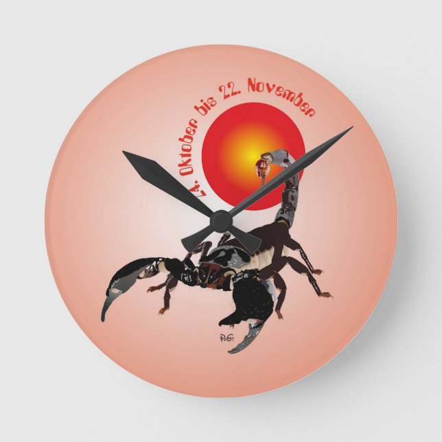 Relógio Redondo Skorpion - Sternzeichen Uhr (Frente)