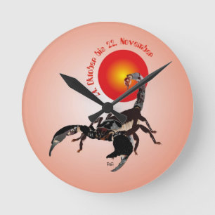 Relógio Redondo Skorpion - Sternzeichen Uhr