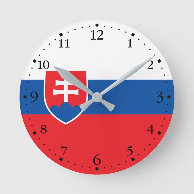 Relógio Redondo Slovakia Flag (Frente)