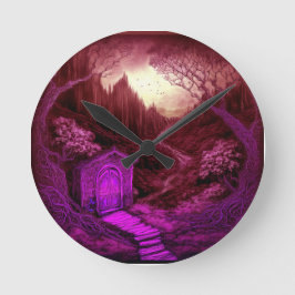 Relógio Redondo Small Unique Cabin Set Along A Stream