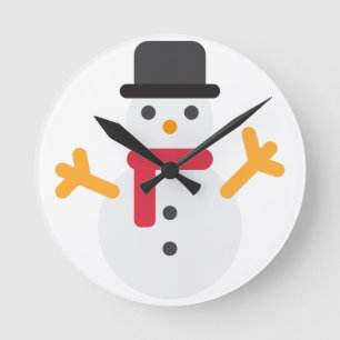 Relógio Redondo snowman emoji de natal