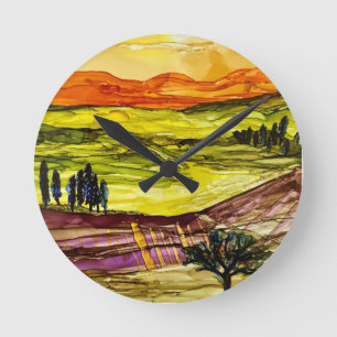 Relógio Redondo Sob o Sol Tuscano