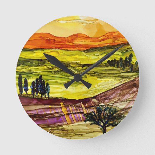 Relógio Redondo Sob o Sol Tuscano (Frente)