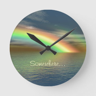 Relógio Redondo Sobre o arco-íris
