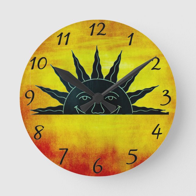 Relógio Redondo Sol sorridente (Frente)