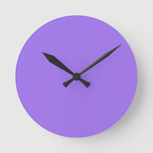 Relógio Redondo Solid Bright Lavender Purple Wall Clock (Frente)